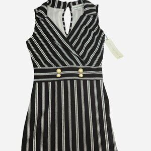 NWT Black And White Striped Dress Size Medium
